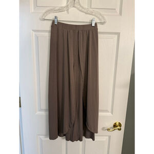 Layered Wide Leg Pants Taupe Size Small Good Luck Gem